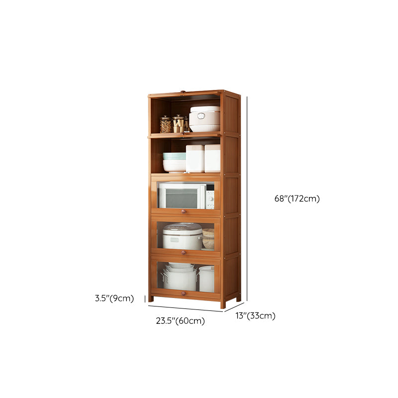 Brown Bamboo Kitchen Server Modern Dining Server for Living Room