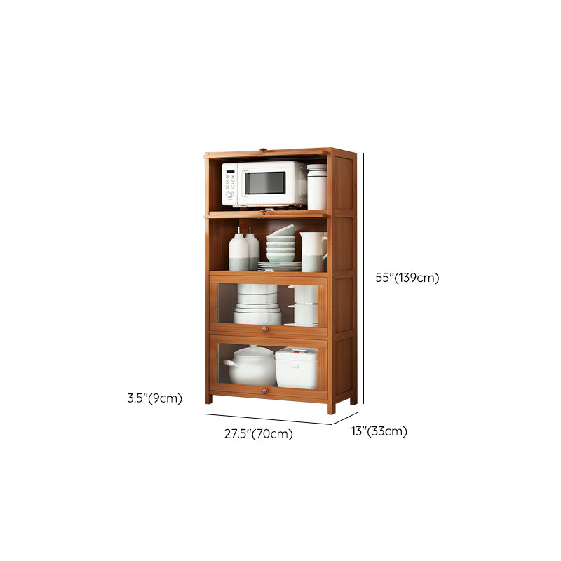 Brown Bamboo Kitchen Server Modern Dining Server for Living Room