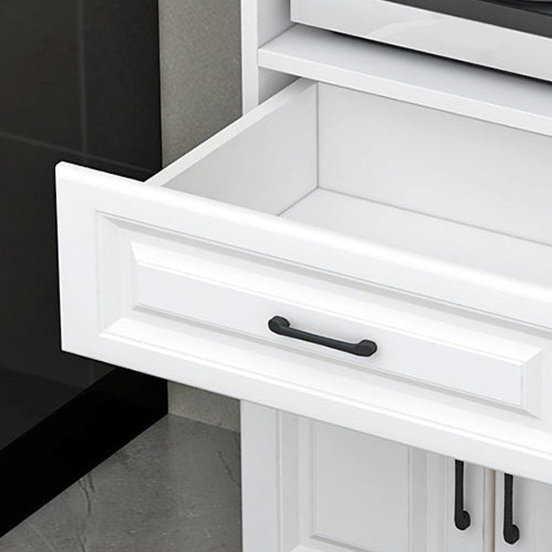 Glam Style Dinner Server Engineered Wood Server with Open Storage