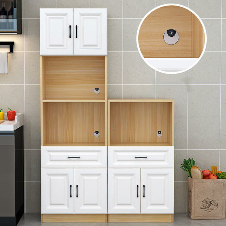 Glam Style Dinner Server Engineered Wood Server with Open Storage