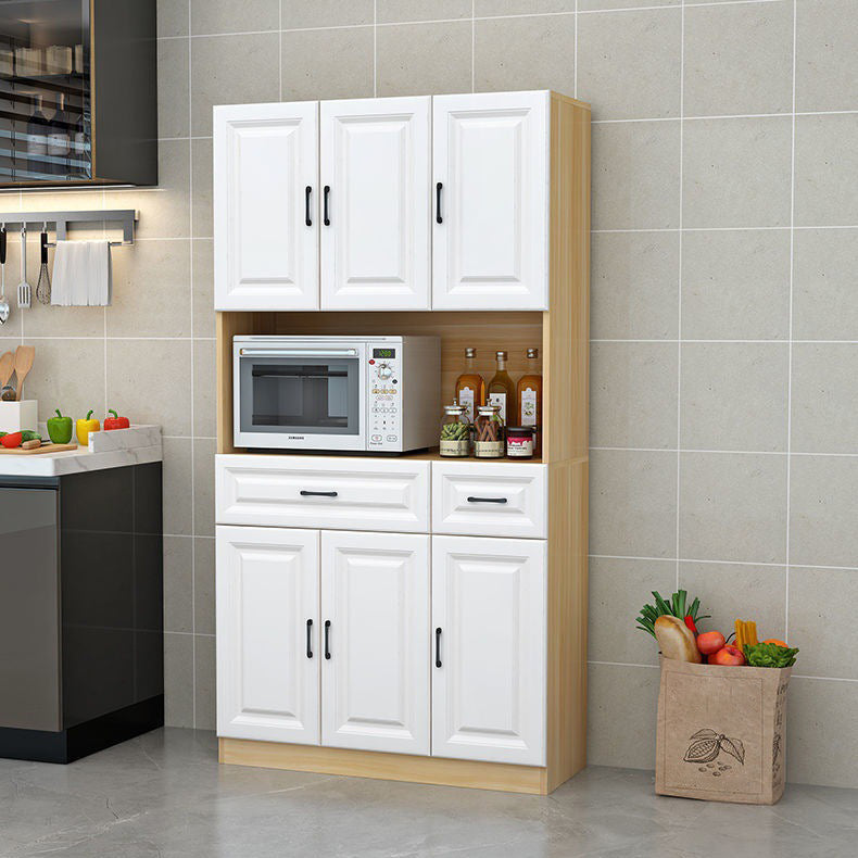 Glam Style Dinner Server Engineered Wood Server with Open Storage