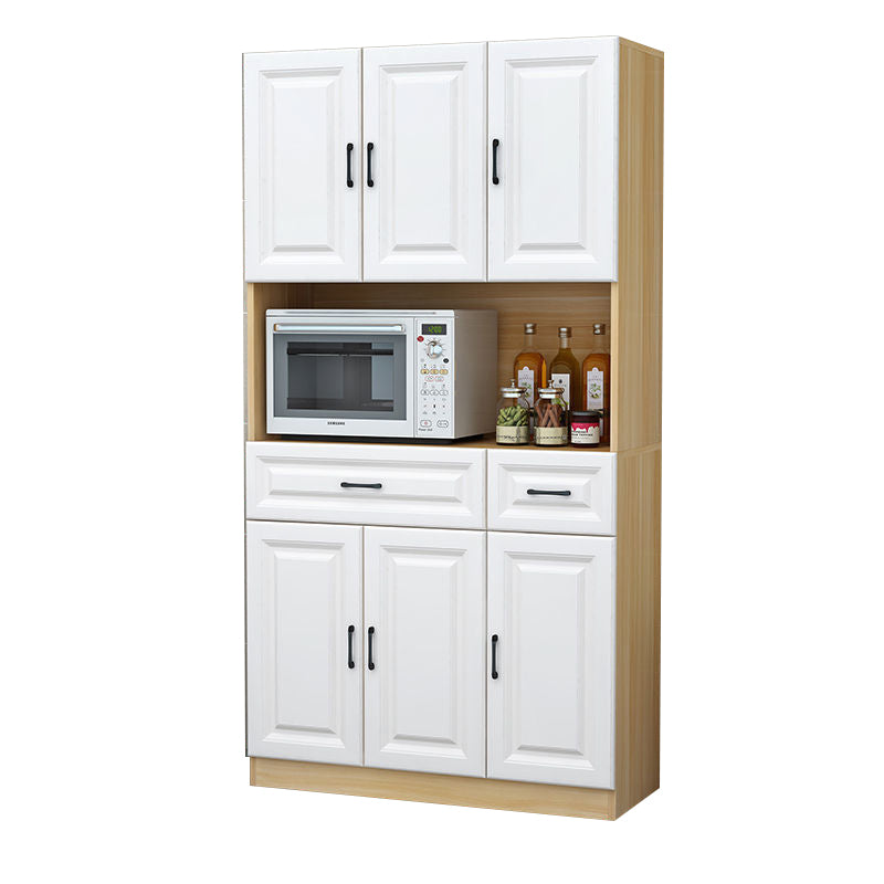 Glam Style Dinner Server Engineered Wood Server with Open Storage