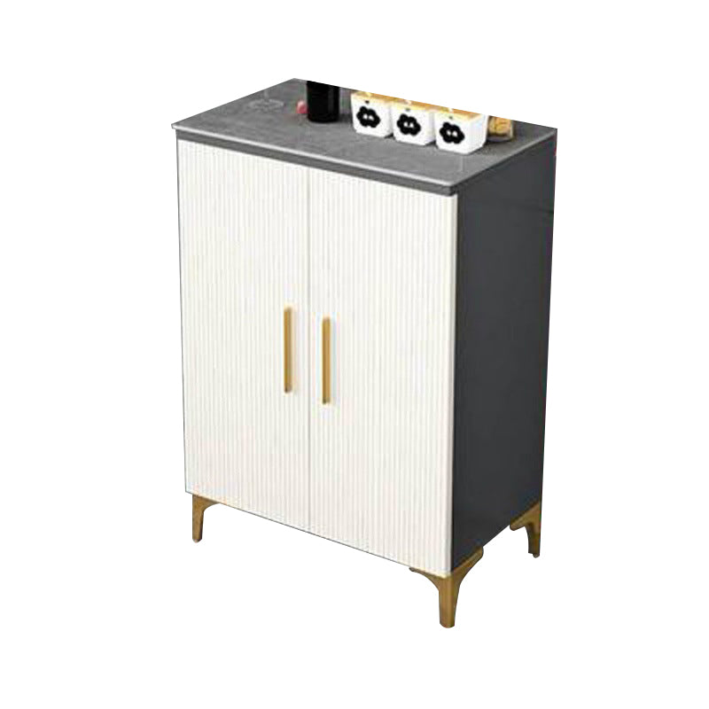 Modern Style Dinner Server Engineered Wood Server with Metal Legs