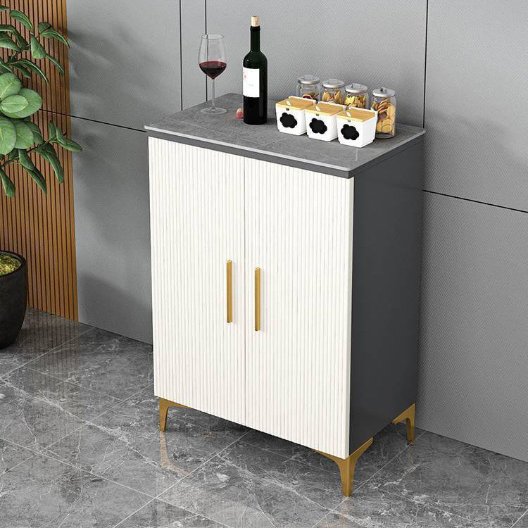 Modern Style Dinner Server Engineered Wood Server with Metal Legs