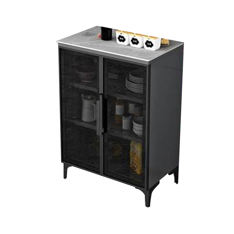 Modern Style Dinner Server Engineered Wood Server with Metal Legs