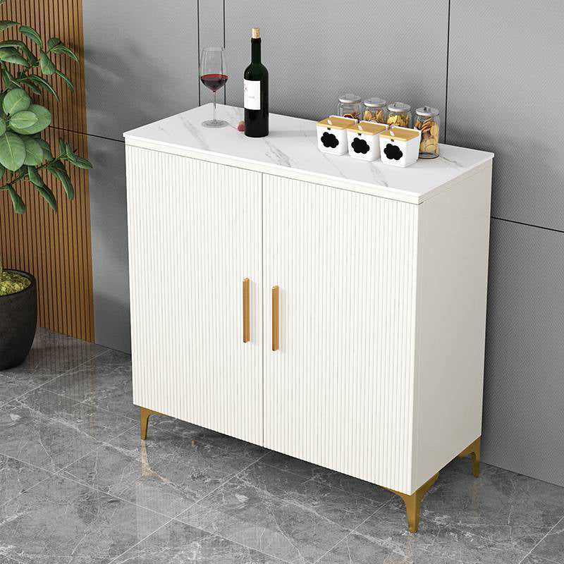 Modern Style Dinner Server Engineered Wood Server with Metal Legs