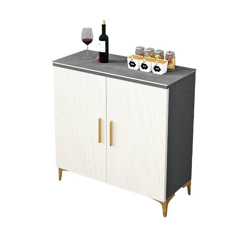 Modern Style Dinner Server Engineered Wood Server with Metal Legs