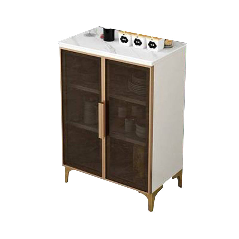 Modern Style Dinner Server Engineered Wood Server with Metal Legs