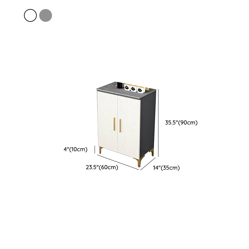 Modern Style Dinner Server Engineered Wood Server with Metal Legs