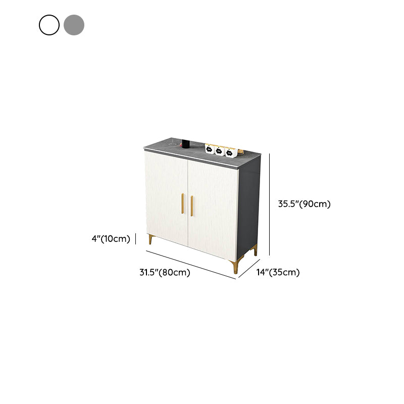 Modern Style Dinner Server Engineered Wood Server with Metal Legs