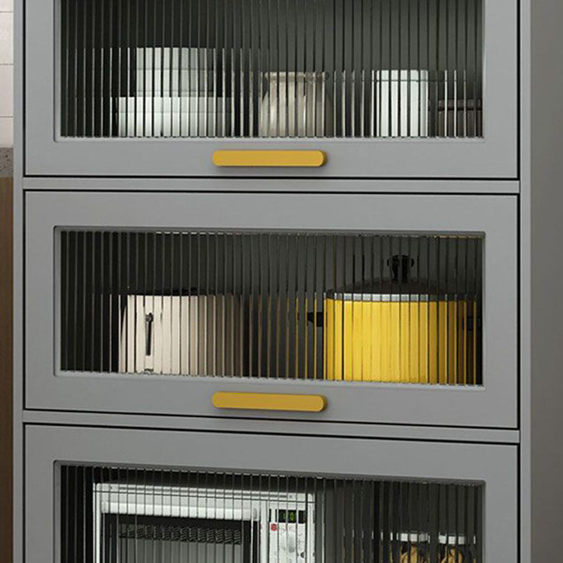 Modern Style Kitchen Server Engineered Wood Server with Metal Legs