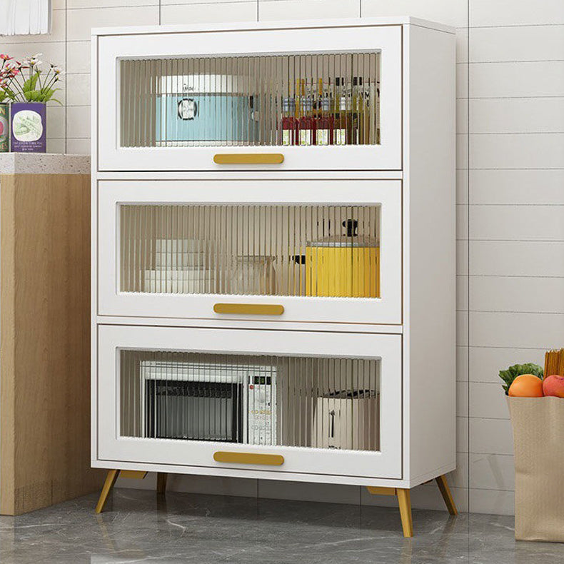 Modern Style Kitchen Server Engineered Wood Server with Metal Legs