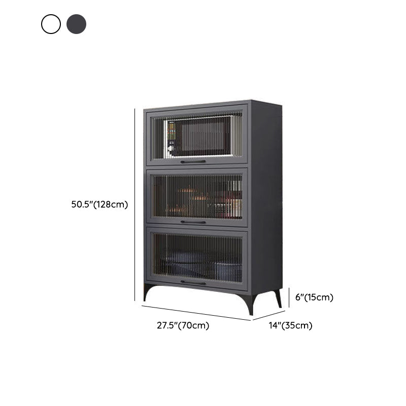 Modern Style Kitchen Server Engineered Wood Server with Metal Legs