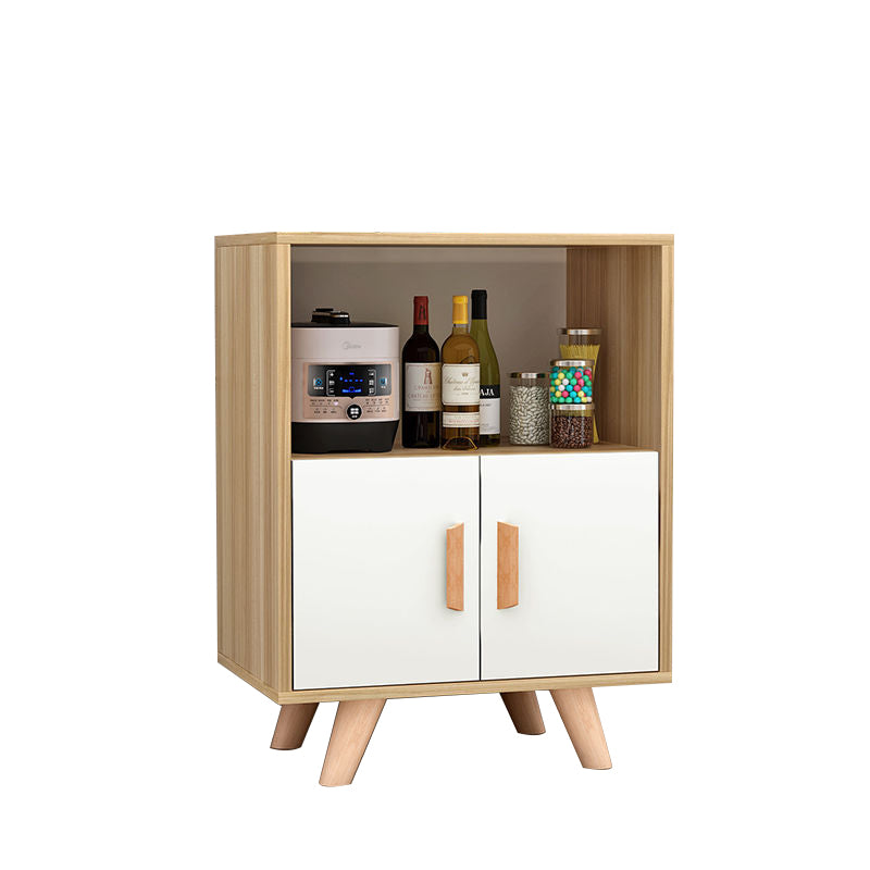 Modern Style Kitchen Server Engineered Wood Server with Wood Legs