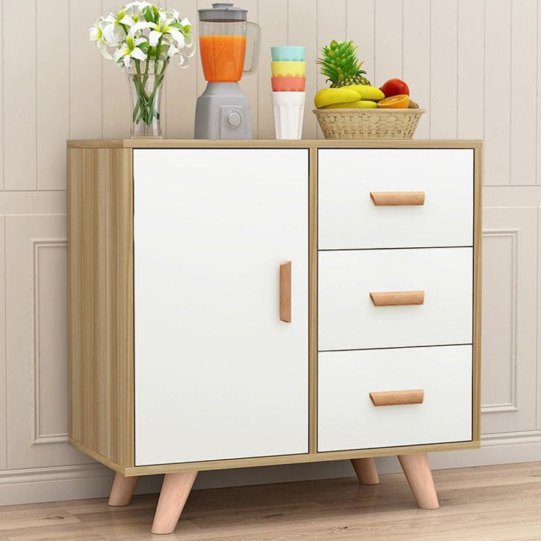 Modern Style Kitchen Server Engineered Wood Server with Wood Legs