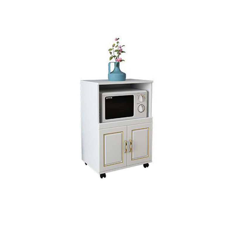 Glam Style Kitchen Server Engineered Wood Server with Open Storage