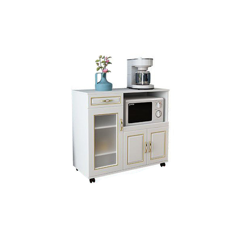 Glam Style Kitchen Server Engineered Wood Server with Open Storage