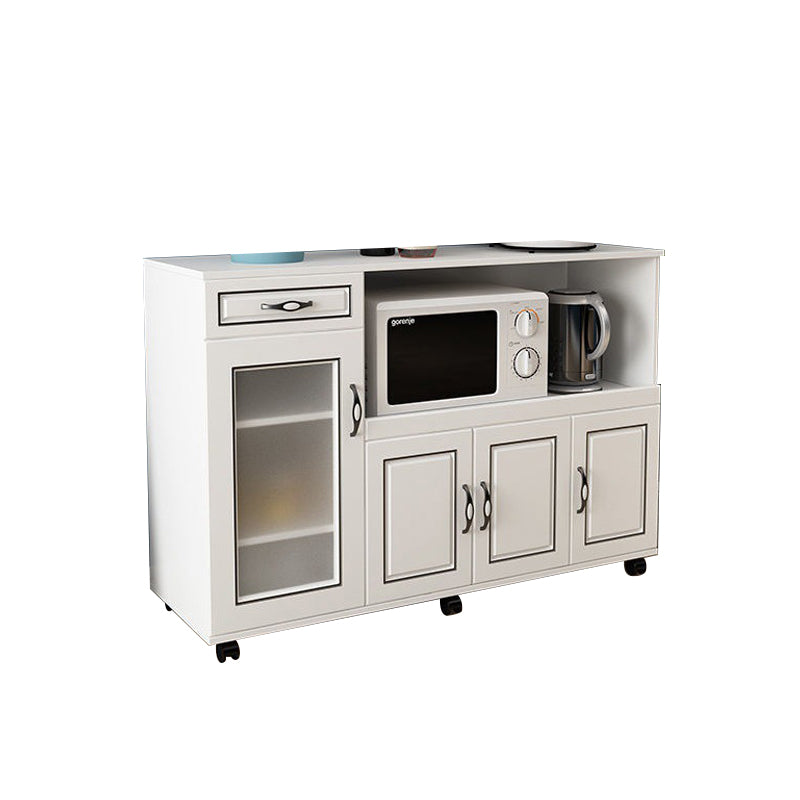 Glam Style Kitchen Server Engineered Wood Server with Open Storage