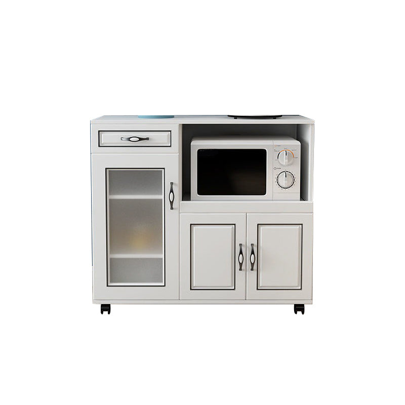 Glam Style Kitchen Server Engineered Wood Server with Open Storage