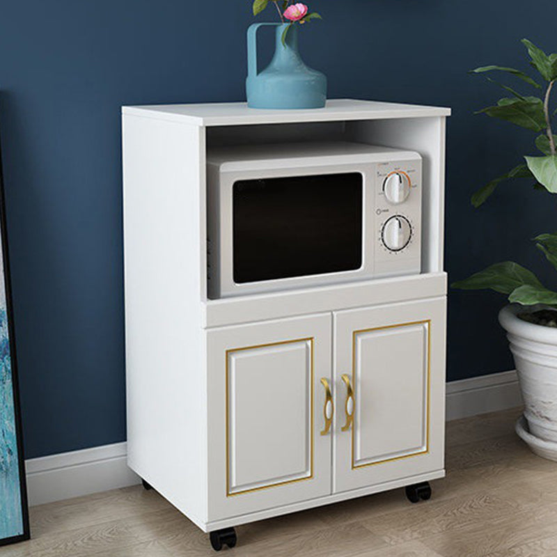 Glam Style Kitchen Server Engineered Wood Server with Open Storage