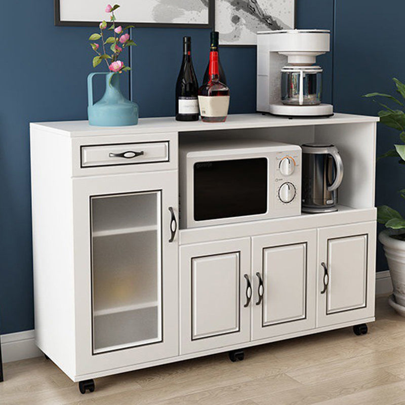 Glam Style Kitchen Server Engineered Wood Server with Open Storage