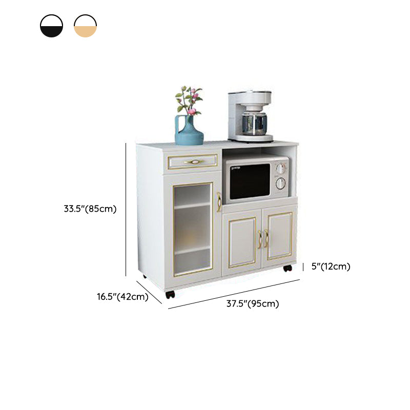 Glam Style Kitchen Server Engineered Wood Server with Open Storage