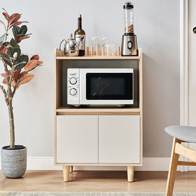 Wood Buffet Table Glam Style Server with Cabinets and Drawers