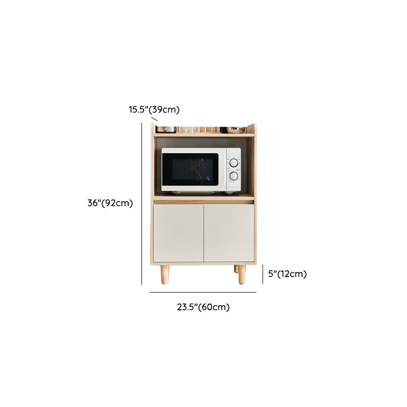 Wood Buffet Table Glam Style Server with Cabinets and Drawers