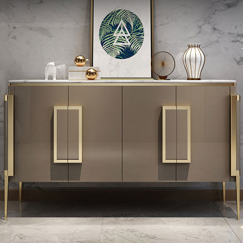 Contemporary Buffet Sideboard Stone Side Board with Cabinets