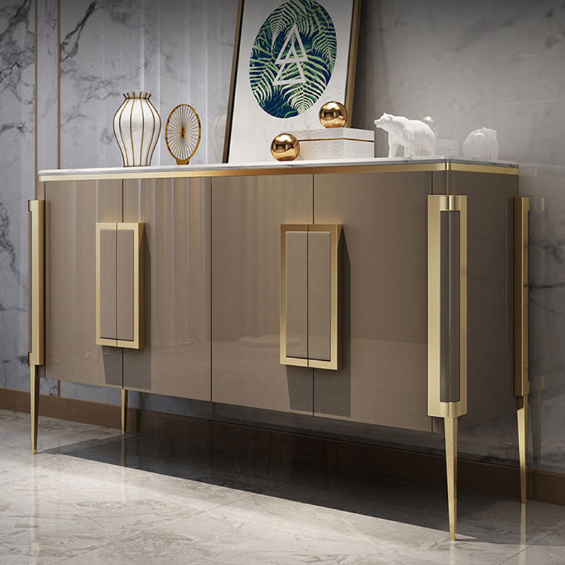 Contemporary Buffet Sideboard Stone Side Board with Cabinets