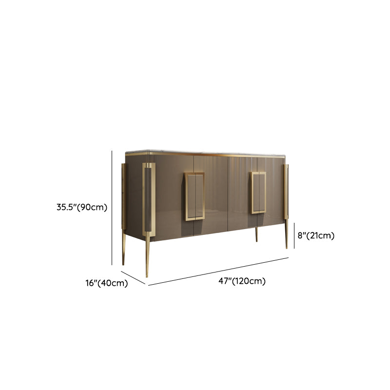 Contemporary Buffet Sideboard Stone Side Board with Cabinets