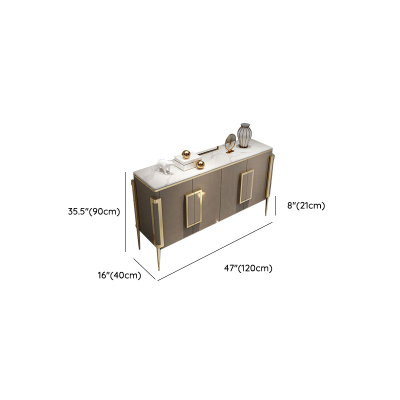 Contemporary Buffet Sideboard Stone Side Board with Cabinets