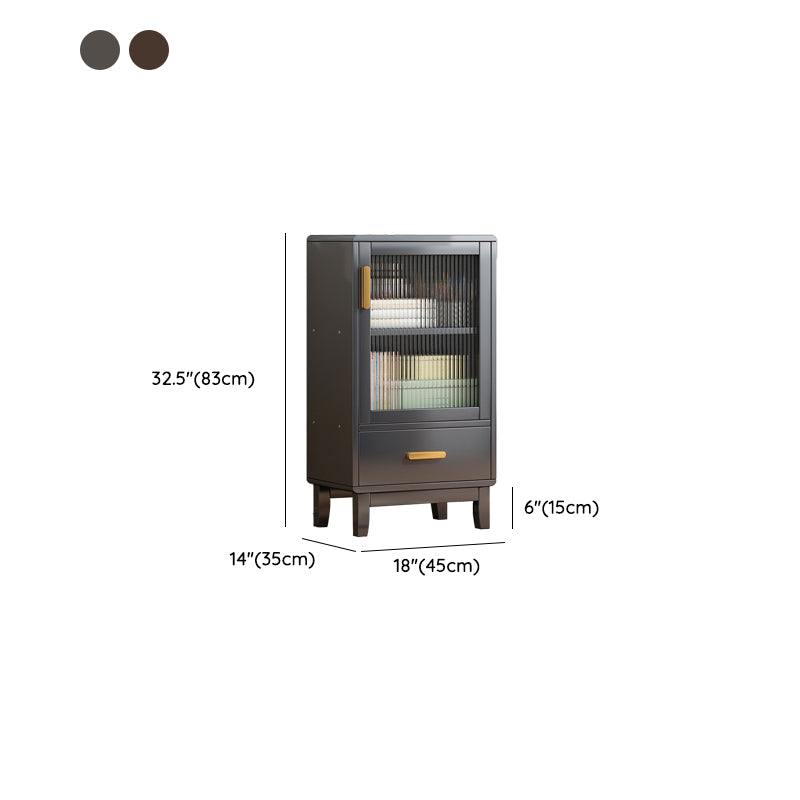 Glam Style Acrylic Door Server Bamboo Dinner Server with 1 Drawer