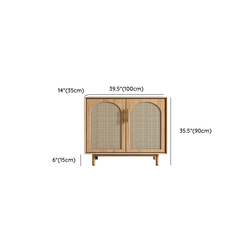 Solid Wood Buffet Table Modern Style Side Board with Cabinets