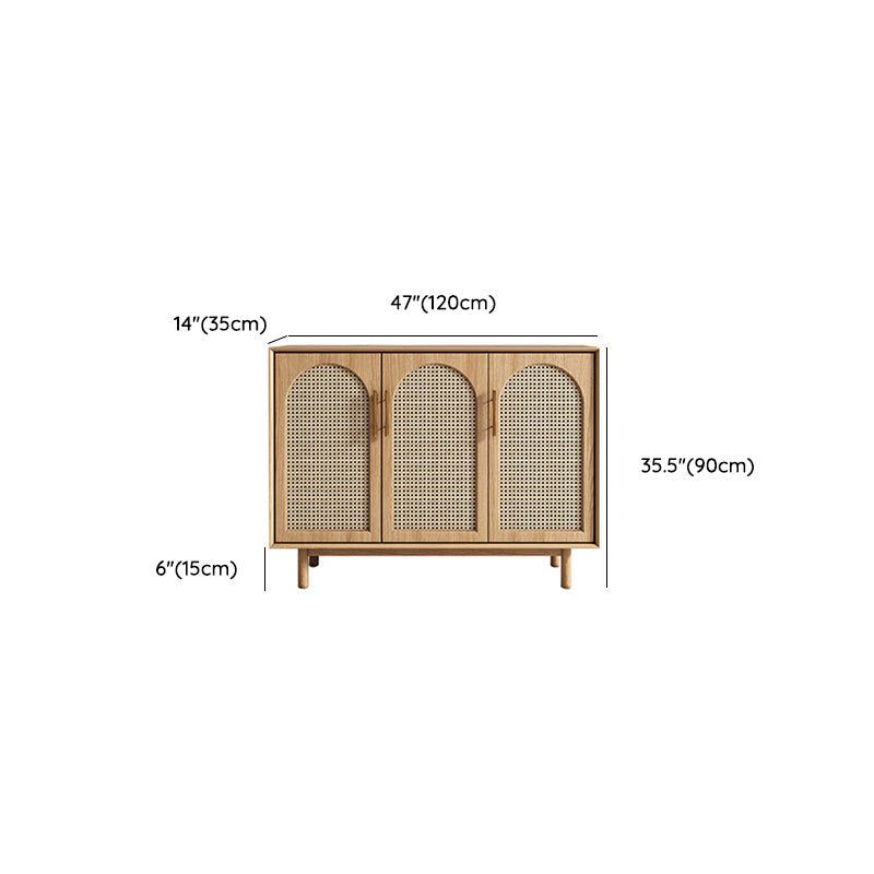 Solid Wood Buffet Table Modern Style Side Board with Cabinets