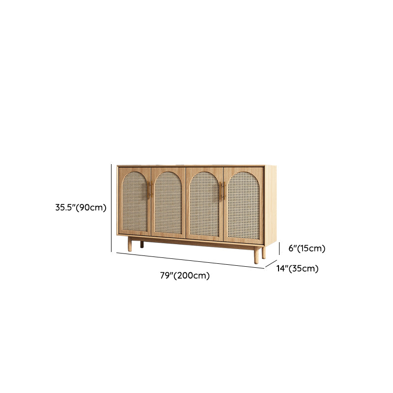 Solid Wood Buffet Table Modern Style Side Board with Cabinets