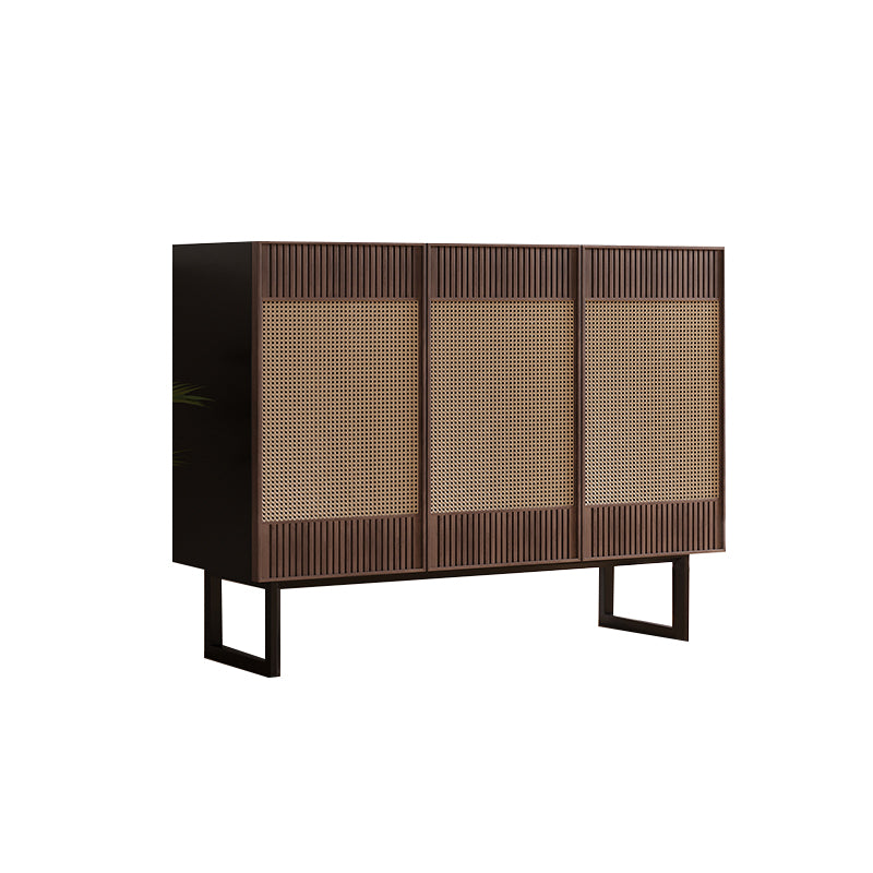 Contemporary Buffet Table Solid Wood Side Board with Cabinets