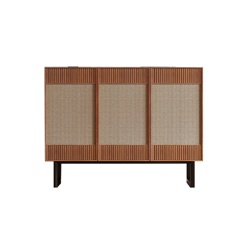 Contemporary Buffet Table Solid Wood Side Board with Cabinets