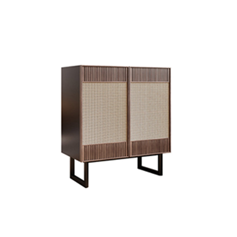 Contemporary Buffet Table Solid Wood Side Board with Cabinets