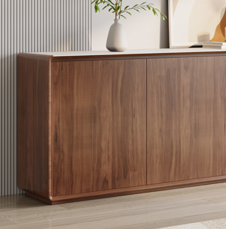 Brown Buffet Sideboard with Drawers Contemporary Dining Server