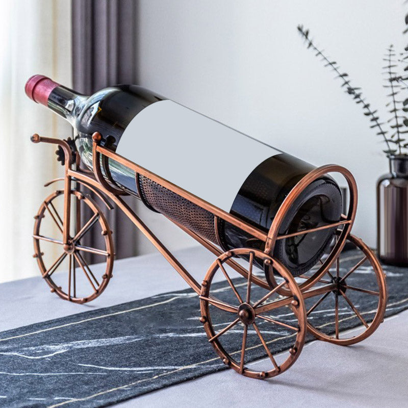 Metal Modern Wine Rack Bottle Tabletop Copper Bottle Holder for Kitchen