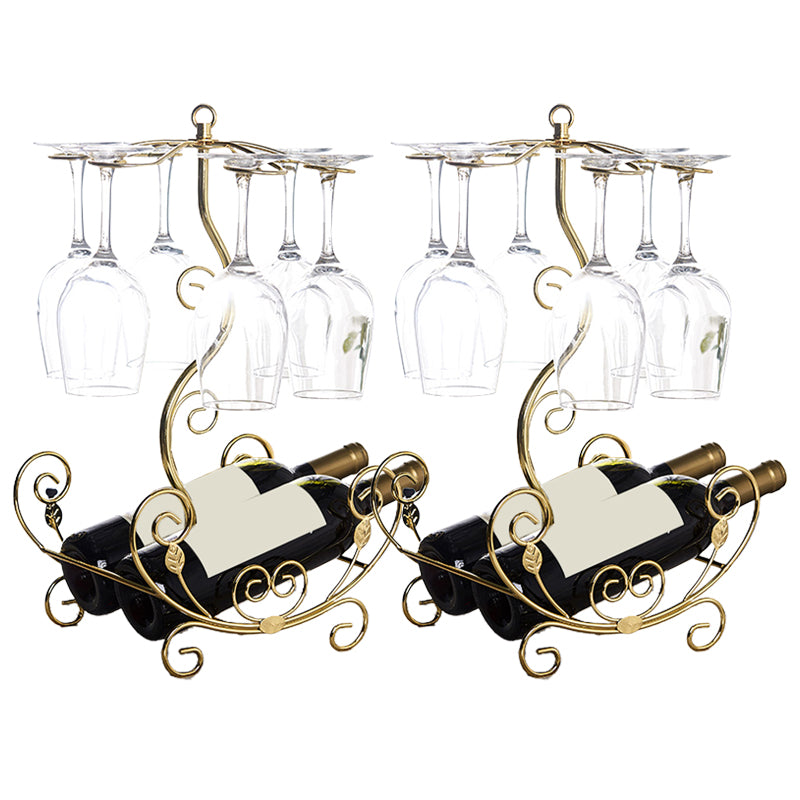 Countertop Wine Holder Rack Metal Wine Rack Kit with Wine Storage