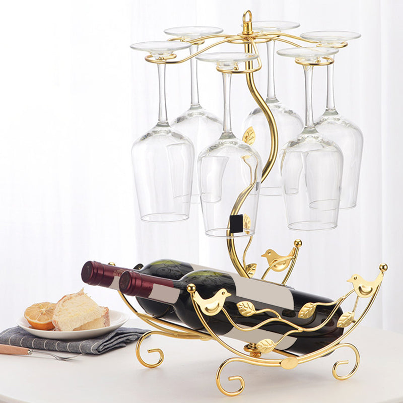 Countertop Wine Holder Rack Metal Wine Rack Kit with Wine Storage