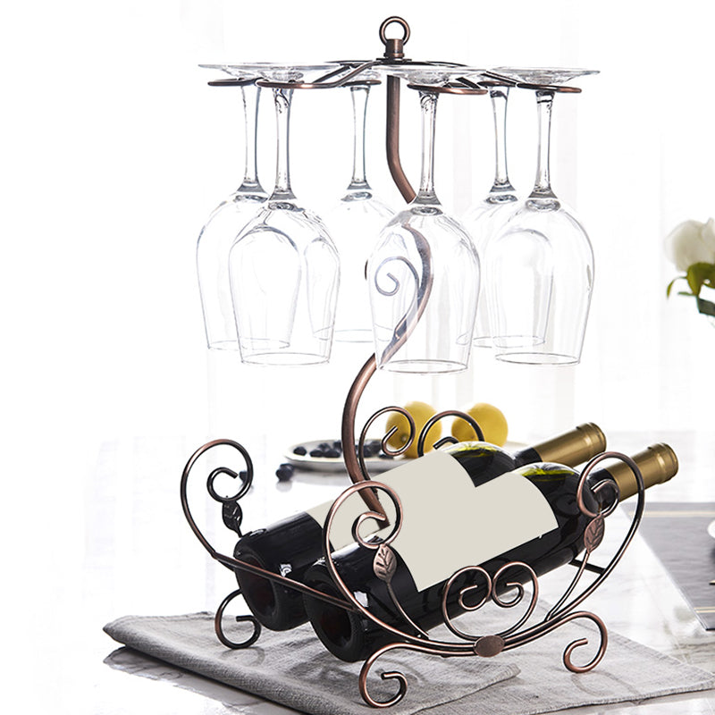 Countertop Wine Holder Rack Metal Wine Rack Kit with Wine Storage