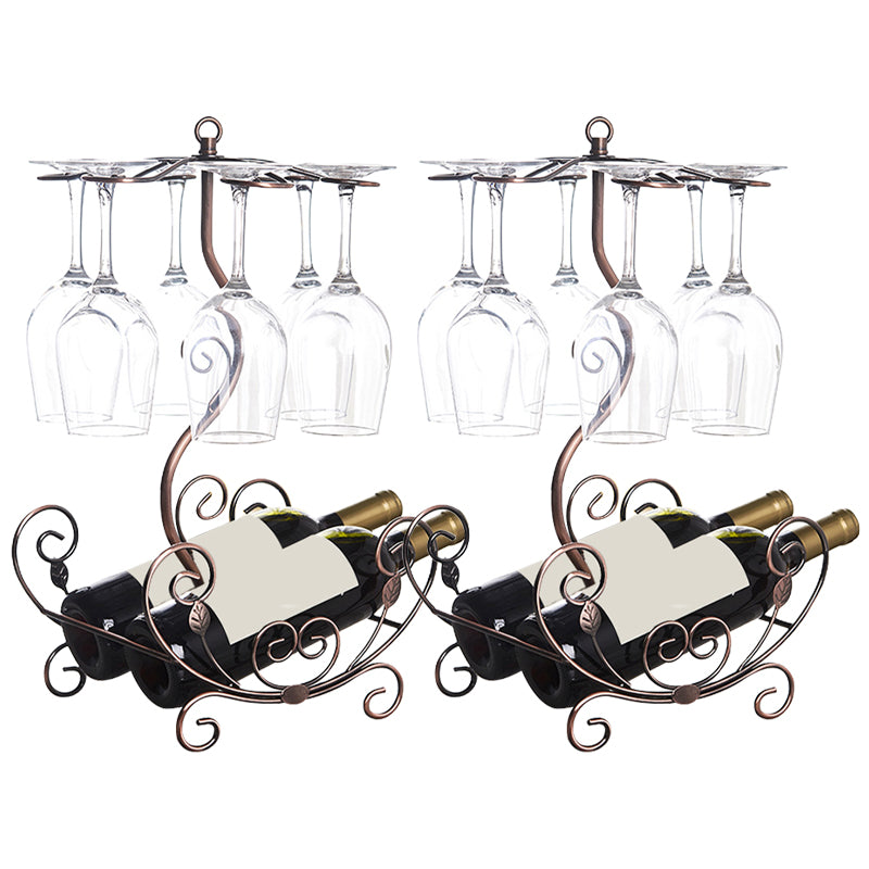 Countertop Wine Holder Rack Metal Wine Rack Kit with Wine Storage