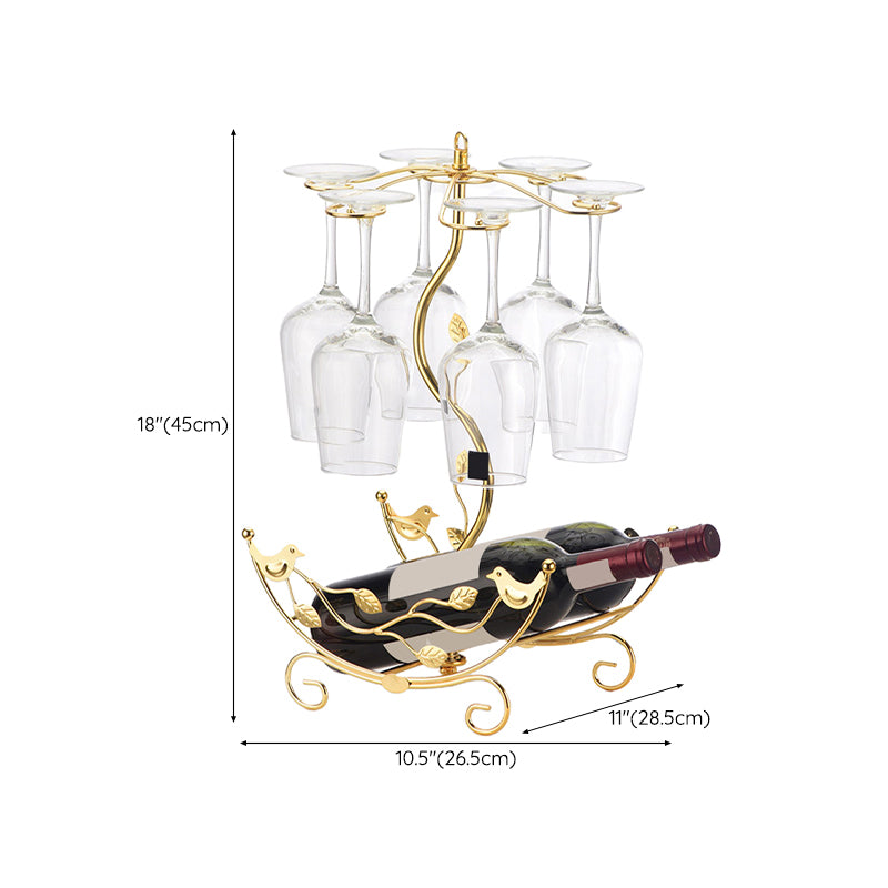 Countertop Wine Holder Rack Metal Wine Rack Kit with Wine Storage