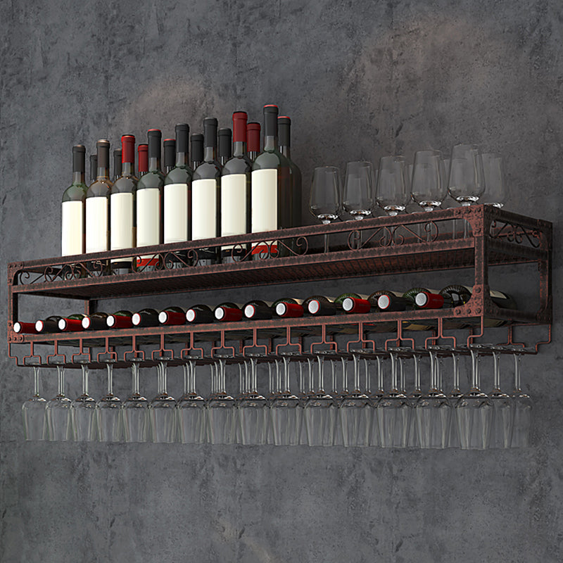 Wall Mounted Wine Rack Kit with Wine Storage Metal Wine Shelf