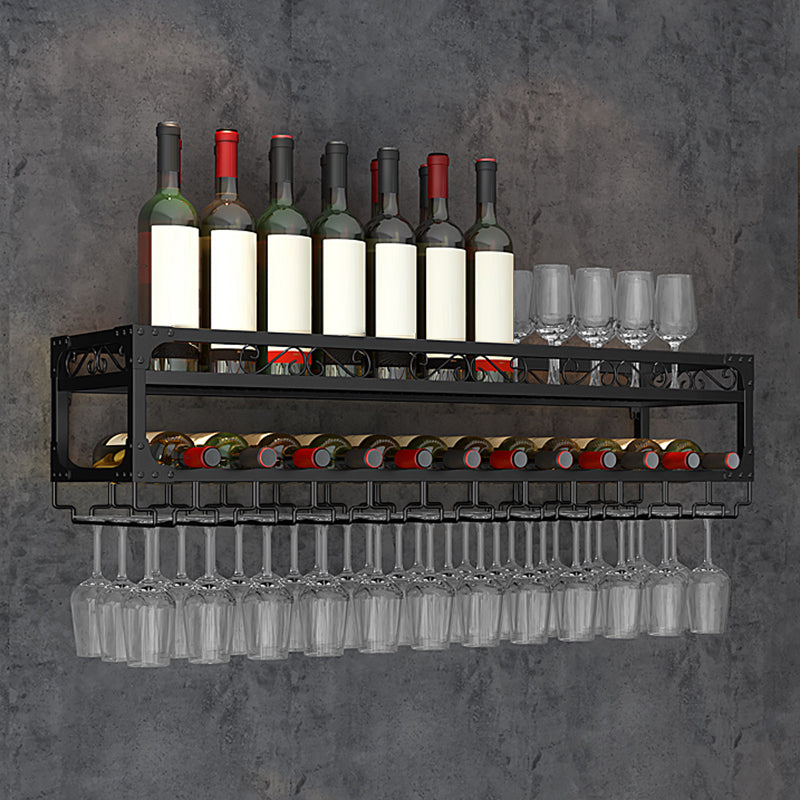 Wall Mounted Wine Rack Kit with Wine Storage Metal Wine Shelf