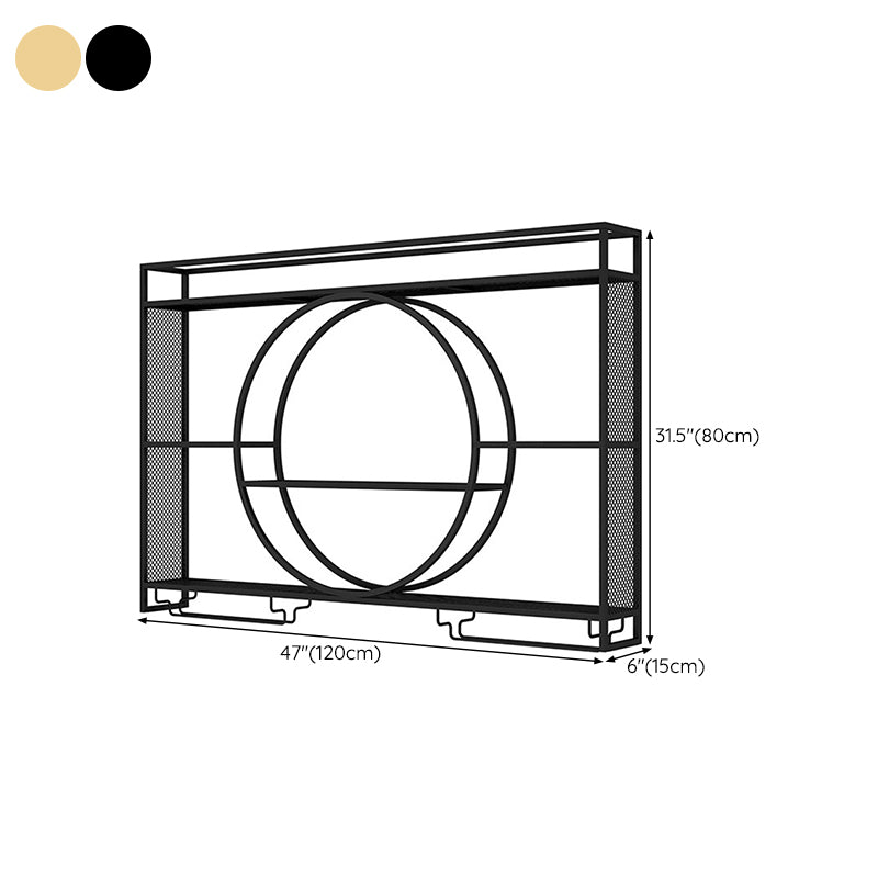 Metal Wine Holder Rack Contemporary Wall Mounted Wine Rack Kit without Light