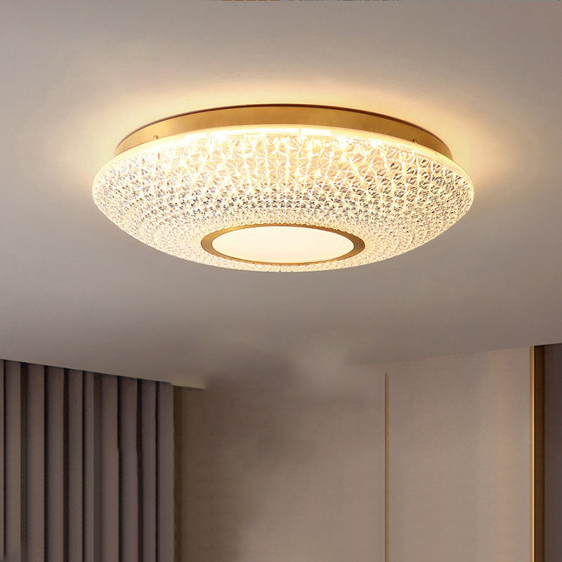 American Style Copper Ceiling Light Circle Shape Ceiling Lamp for Bedroom